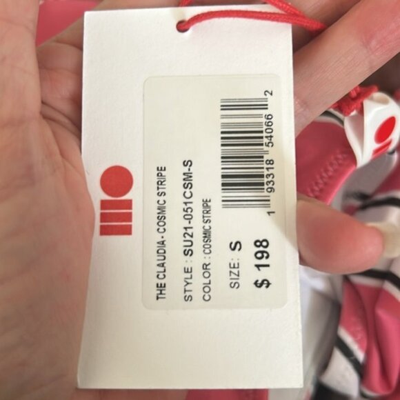 NWT SOLID & STRIPED S the Claudia cosmic stripe cut out bathing suit - Picture 7 of 10